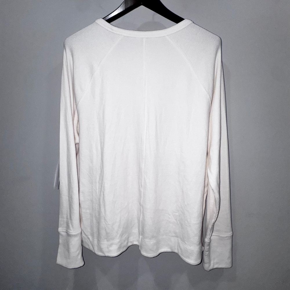 Athleta Coaster Luxe Rib High Hip Sweatshirt Womens XL TALL Magnolia White NWT - Picture 7 of 14
